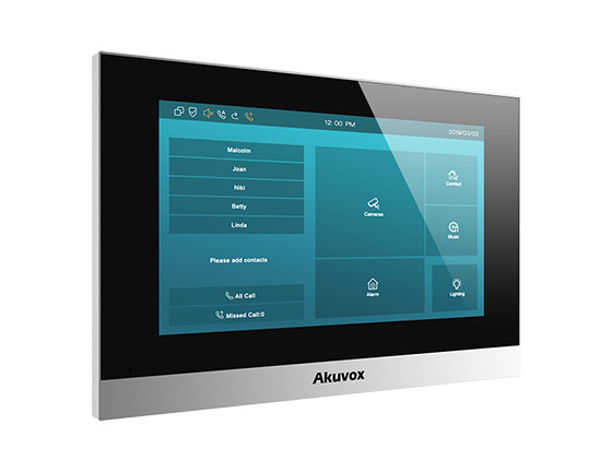 Akuvox C313W-2 monitor wideodomofonu IP 7 cali WiFi SIP Linux PoE dotykowy czarny Akuvox C313W-2 monitor wideodomofonu IP 7 cali WiFi SIP Linux PoE dotykowy czarny