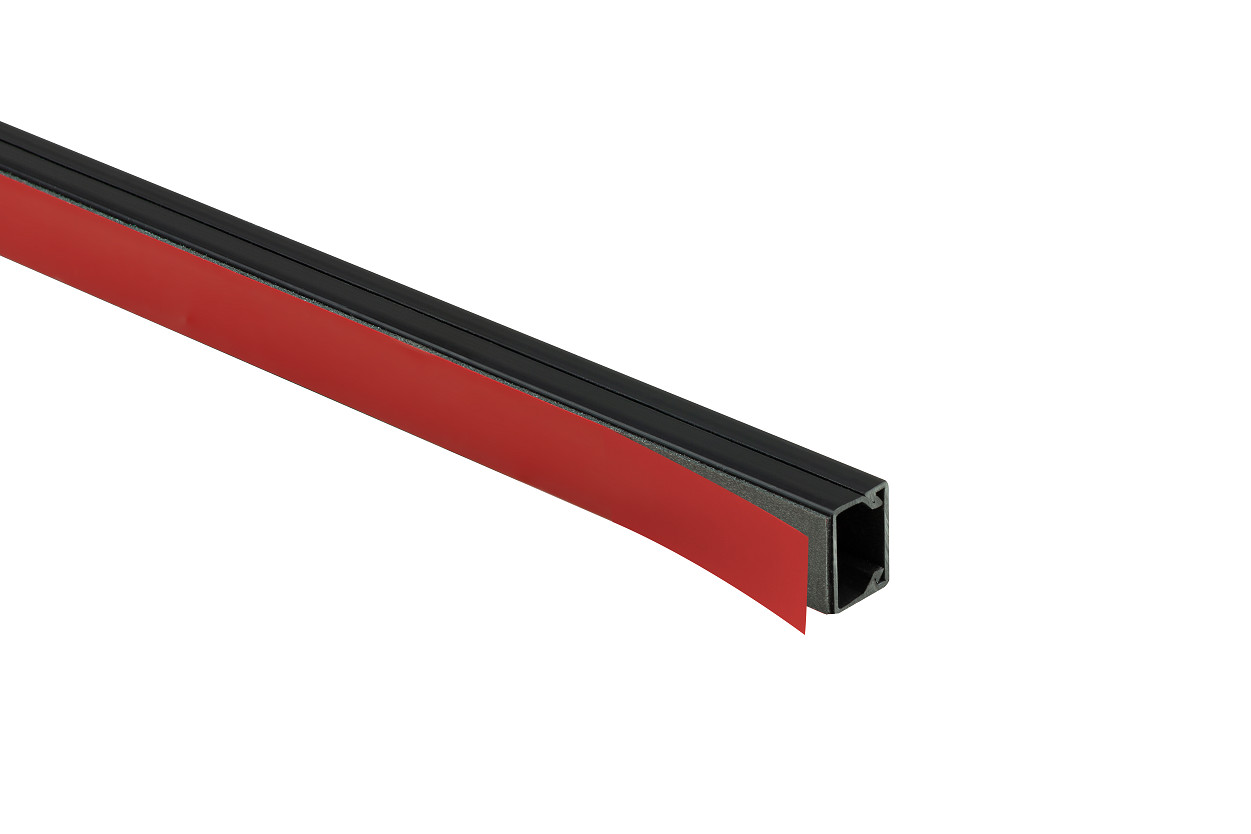 Canalina passacavi in PVC per impianti elettrici con Nastro isolante / Striscia Kit. nero CTLS 20x14 2m (Confezione pacco  10 pz .)