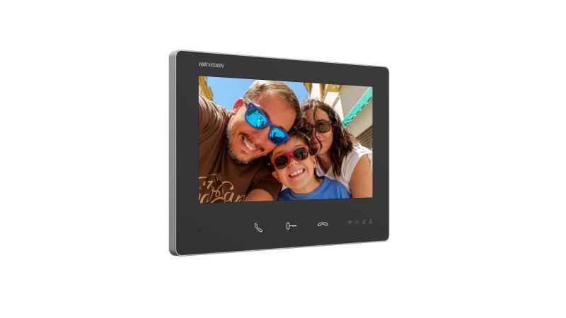 Hikvision DS-KH7300EY-WTE2(B) monitor wideodomofonu 2-Wire 7 cali dotykowy Wi-Fi czarny HD Hikvision DS-KH7300EY-WTE2(B) monitor wideodomofonu 2-Wire 7 cali dotykowy Wi-Fi czarny HD