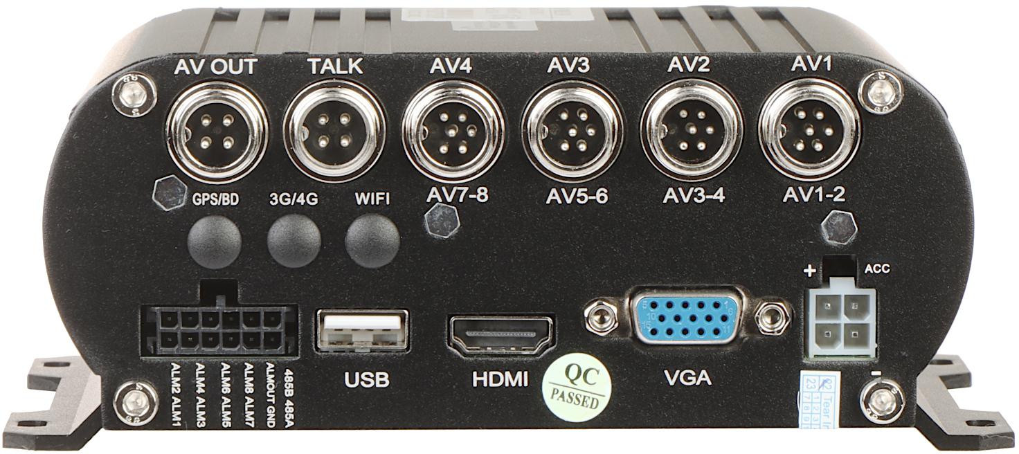 Mobilný rekordér Autone ATE-D0801-T2 – zadný panel s konektormi
