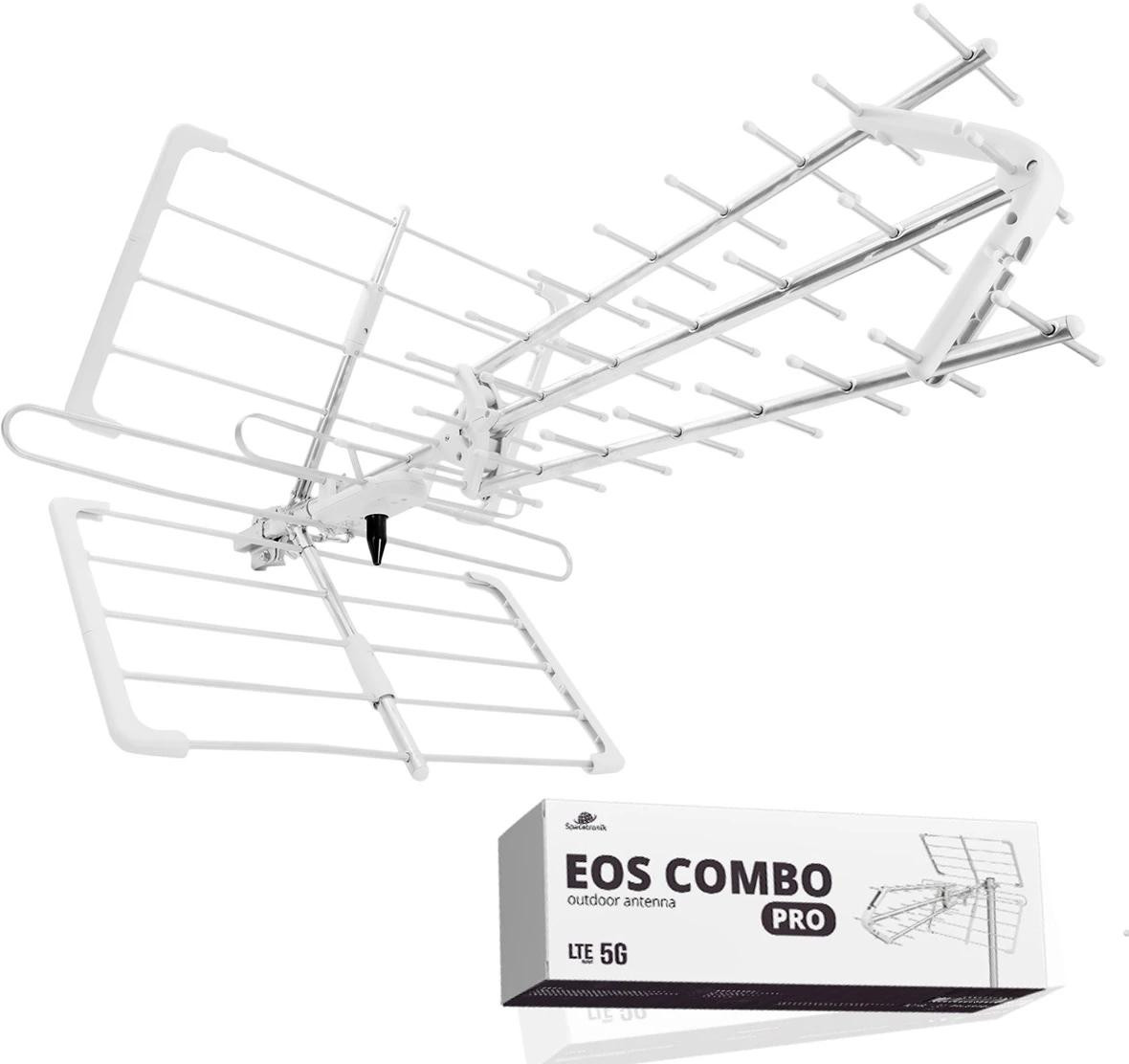Antenna TV direttiva per Digitale Terrestre DVB-T2 Spacetronik EOS PRO Combo UHF+VHF LTE 5G (bianca)