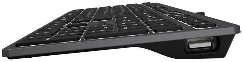 Klávesnica A4tech FStyler FX60H – USB, biele podsvietenie, nožnicové klávesy, sivá