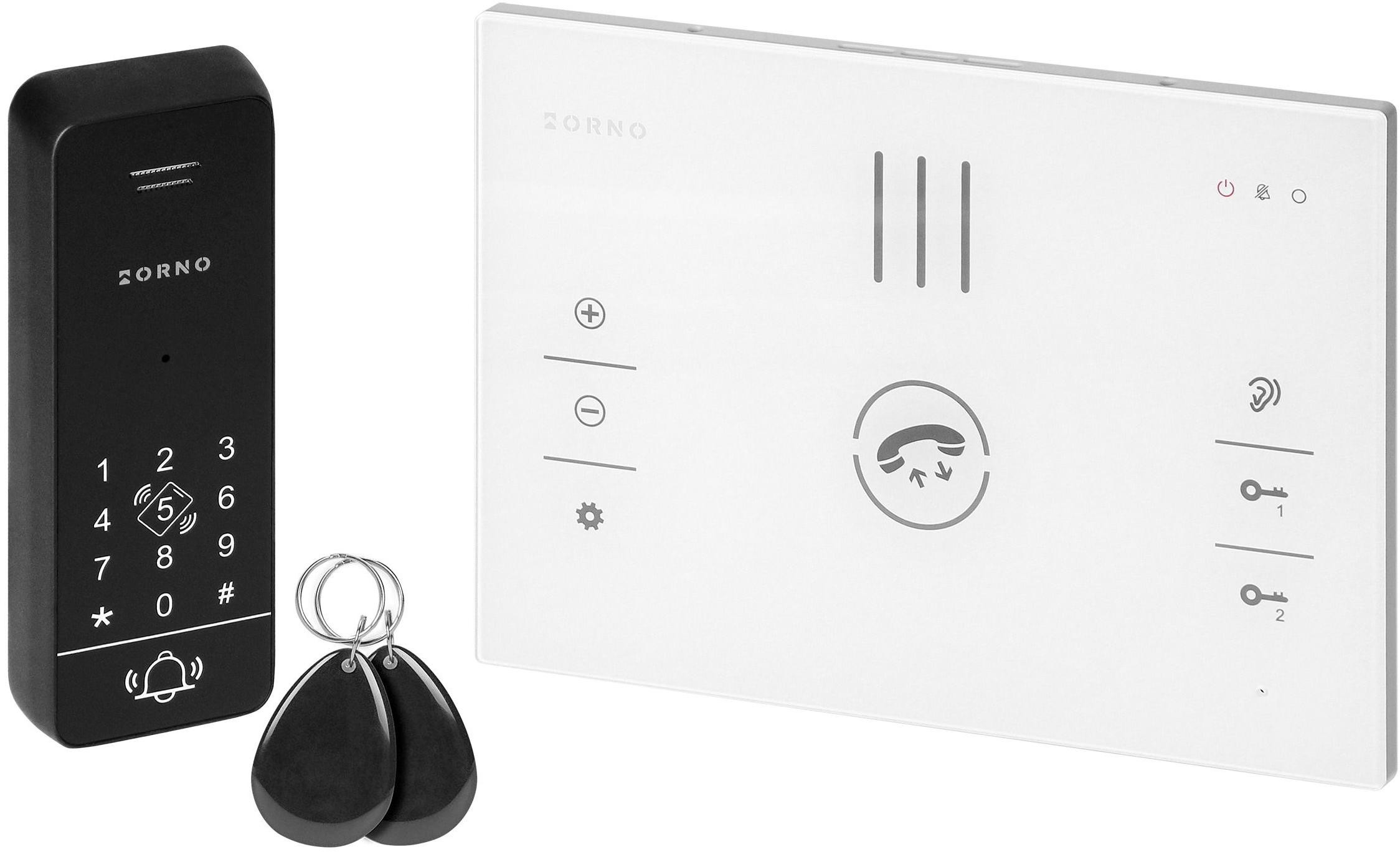 Domofon ORNO SANDI OR-DOM-BA-933/W, 1-rodzinny, 2-żyłowy, szyfrator i RFID, panel IP65, biały Domofon ORNO SANDI OR-DOM-BA-933/W, 1-rodzinny, 2-żyłowy, szyfrator i RFID, panel IP65, biały