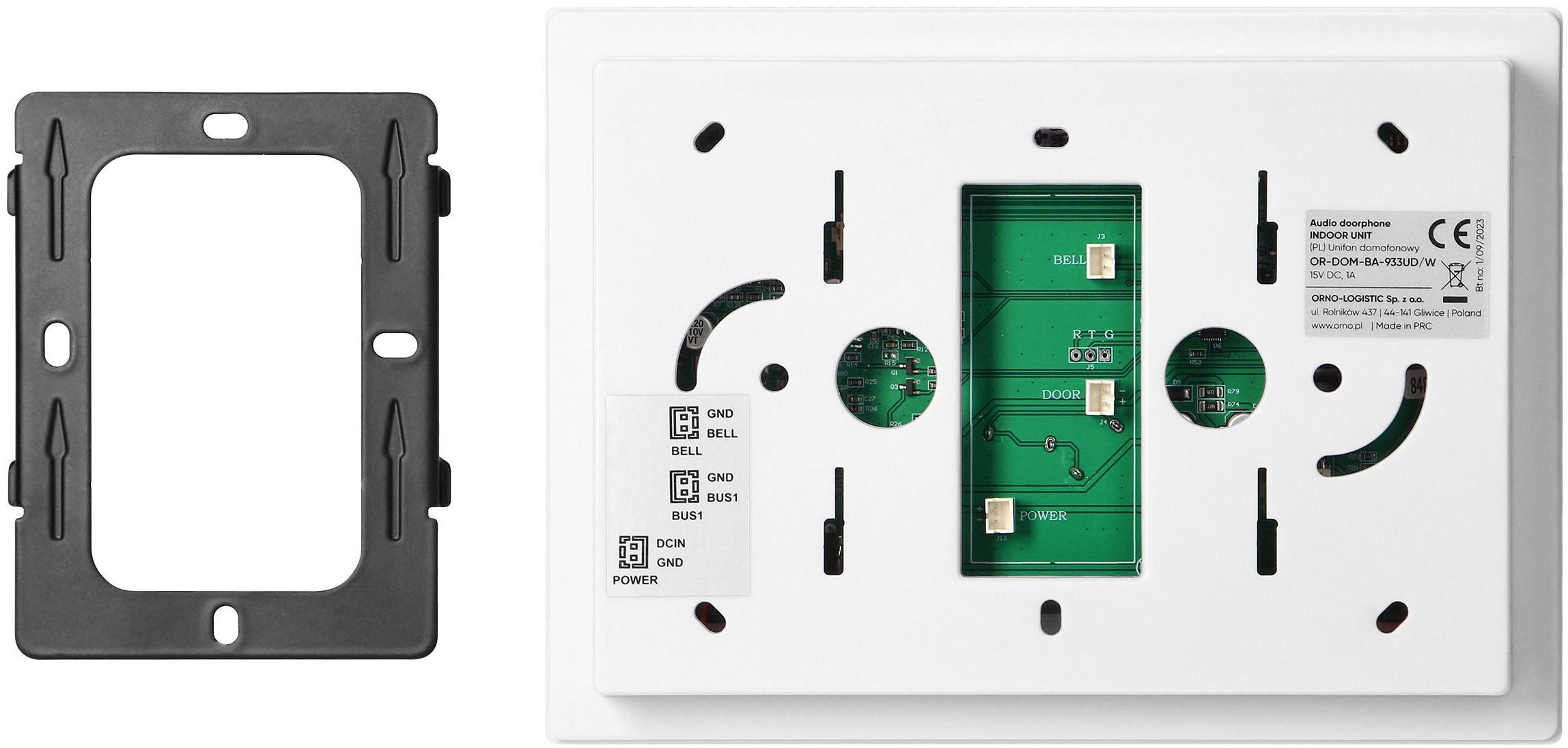 Domofon ORNO SANDI OR-DOM-BA-933/W, 1-rodzinny, 2-żyłowy, szyfrator i RFID, panel IP65, biały Domofon ORNO SANDI OR-DOM-BA-933/W, 1-rodzinny, 2-żyłowy, szyfrator i RFID, panel IP65, biały