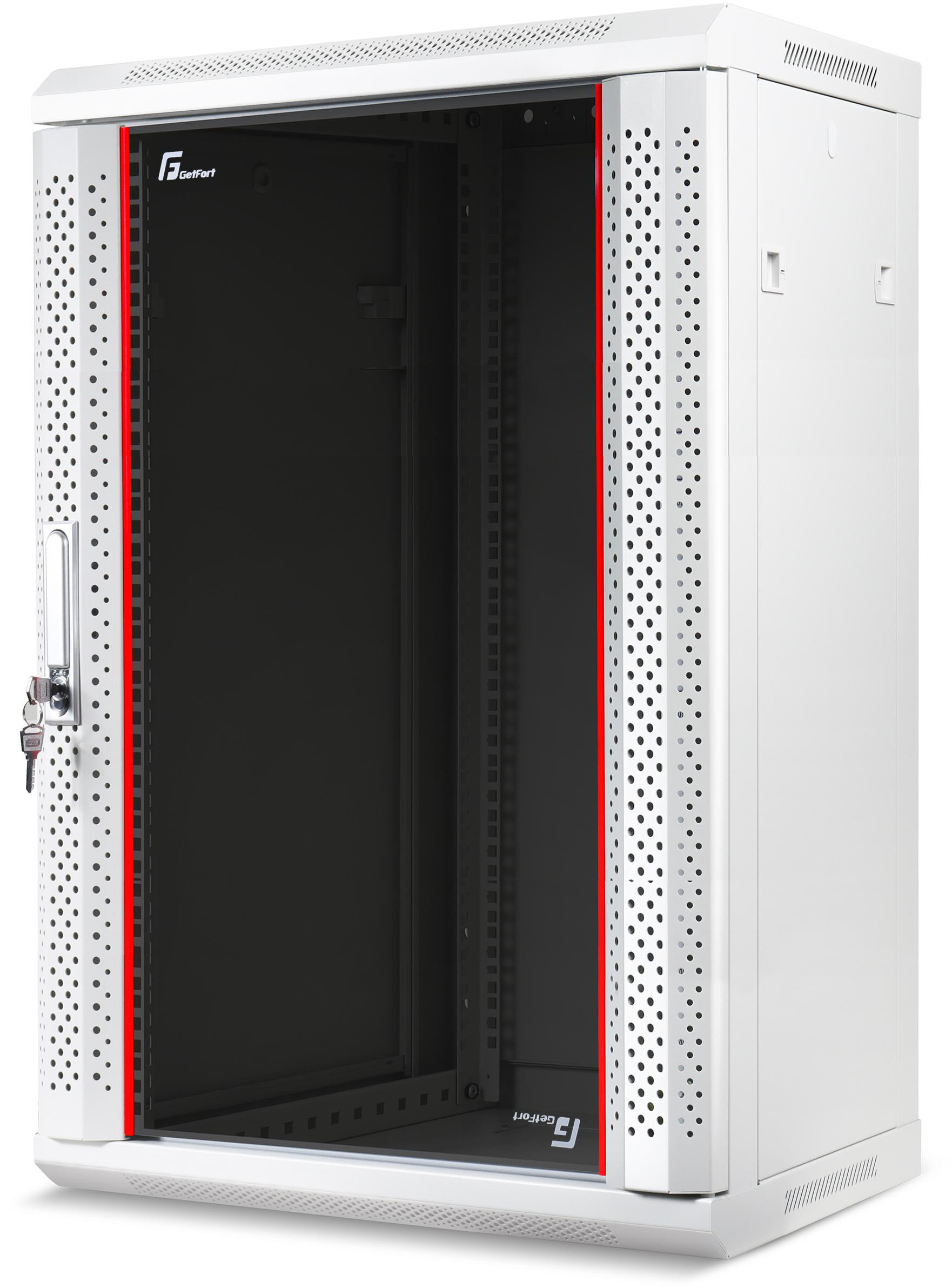 Armadio Rack 19" GETFORT 19  pollici 18U 600X600 a muro / parete grigia