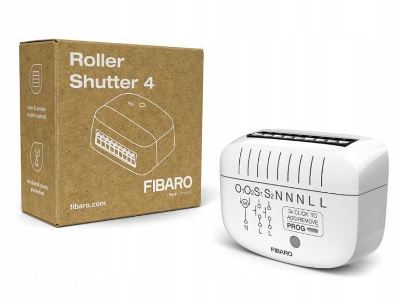 FIBARO Roller Shutter 4 FGR-224 moduł sterowania roletami Z-Wave 800, pomiar energii FIBARO Roller Shutter 4 FGR-224 moduł sterowania roletami Z-Wave 800, pomiar energii
