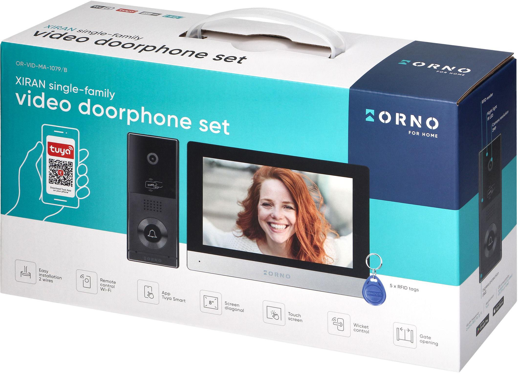 ORNO XIRAN OR-VID-MA-1079/B wideodomofon 2-żyłowy 8″ FullHD RFID WiFi TUYA mikroSD zestaw ORNO XIRAN OR-VID-MA-1079/B wideodomofon 2-żyłowy 8″ FullHD RFID WiFi TUYA mikroSD zestaw