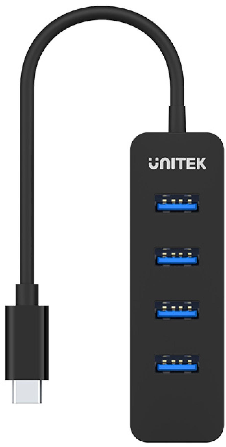 Unitek H1117B Hub USB-C, 4 porte USB 3.1, attivo, 10 W