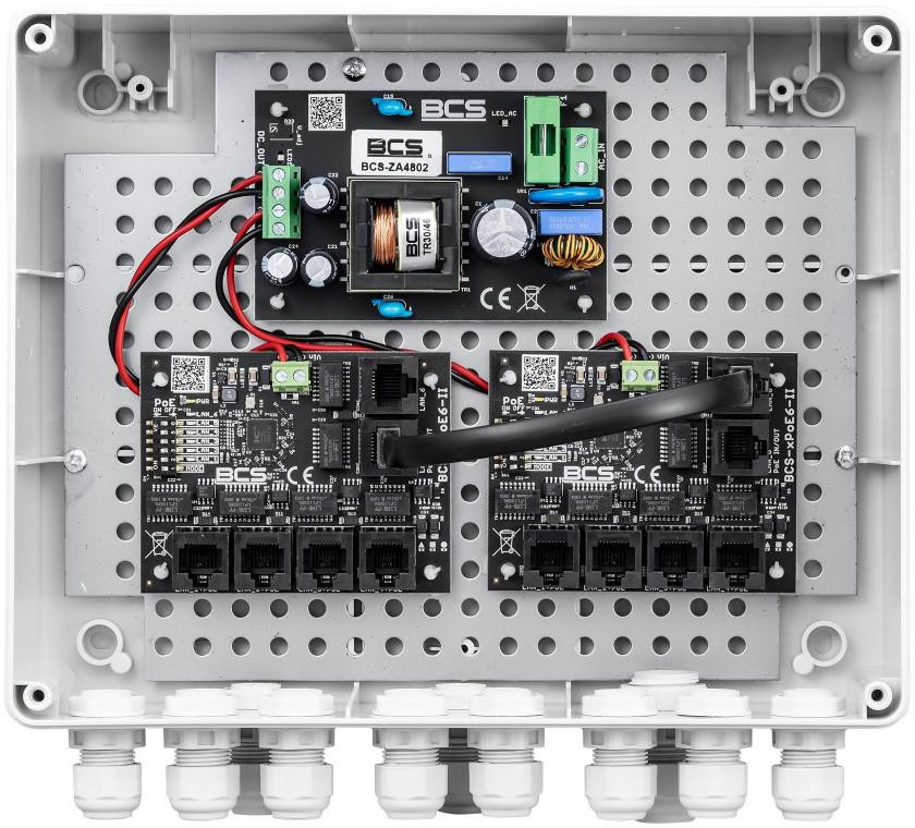 BCS POWER BCS-IP8/Z/E-S zestaw zasilania 8 kamer IP PoE obudowa zewnętrzna switch IP56 BCS POWER BCS-IP8/Z/E-S zestaw zasilania 8 kamer IP PoE obudowa zewnętrzna switch IP56