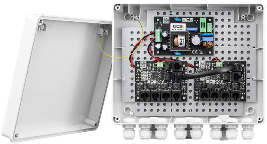 BCS POWER BCS-IP8/Z/E-S zestaw zasilania 8 kamer IP PoE obudowa zewnętrzna switch IP56 BCS POWER BCS-IP8/Z/E-S zestaw zasilania 8 kamer IP PoE obudowa zewnętrzna switch IP56