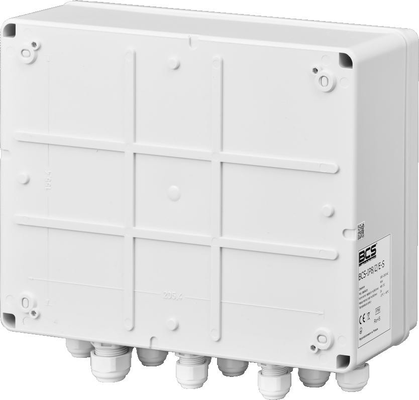 BCS POWER BCS-IP8Gb/Z/E-S zestaw zasilania 8 kamer IP switch PoE 96W obudowa zewnętrzna UV BCS POWER BCS-IP8Gb/Z/E-S zestaw zasilania 8 kamer IP switch PoE 96W obudowa zewnętrzna UV