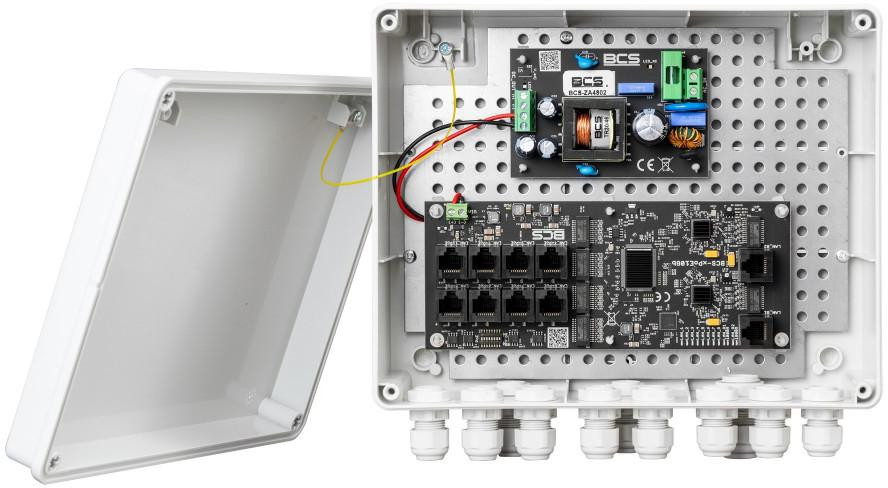 BCS POWER BCS-IP8Gb/Z/E-S zestaw zasilania 8 kamer IP switch PoE 96W obudowa zewnętrzna UV BCS POWER BCS-IP8Gb/Z/E-S zestaw zasilania 8 kamer IP switch PoE 96W obudowa zewnętrzna UV