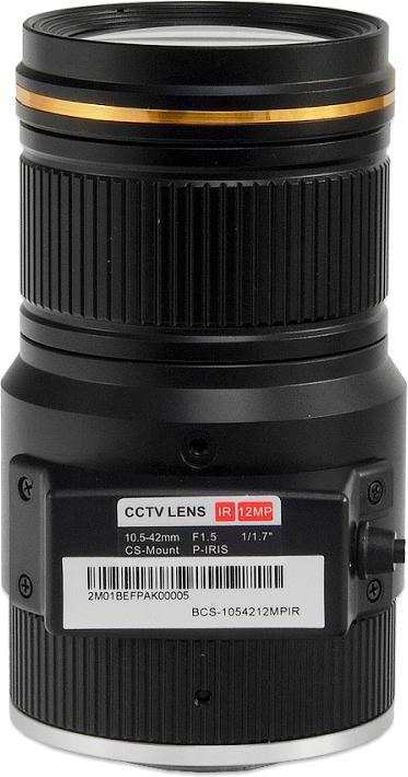 Obiektyw BCS LINE BCS-1054212MIR megapikselowy 10,5-42 mm F1.5 DC Auto Iris korekcja IR do 12 MP Obiektyw BCS LINE BCS-1054212MIR megapikselowy 10,5-42 mm F1.5 DC Auto Iris korekcja IR do 12 MP