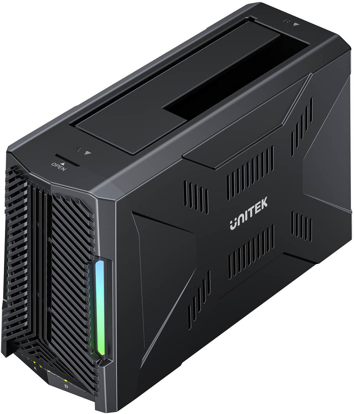 Unitek Docking station, 1x Hard Disk M.2 NVMe, 1x Hard Disk SATA, USB-C 10 Gbps S1234B01-EU