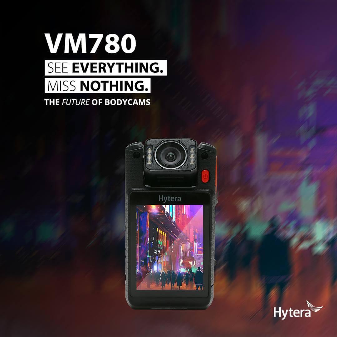 Hytera VM780 kamera nasobna 4G LTE IP68 GPS HD nagrywanie szyfrowanie AES256 dla służb Hytera VM780 kamera nasobna 4G LTE IP68 GPS HD nagrywanie szyfrowanie AES256 dla służb