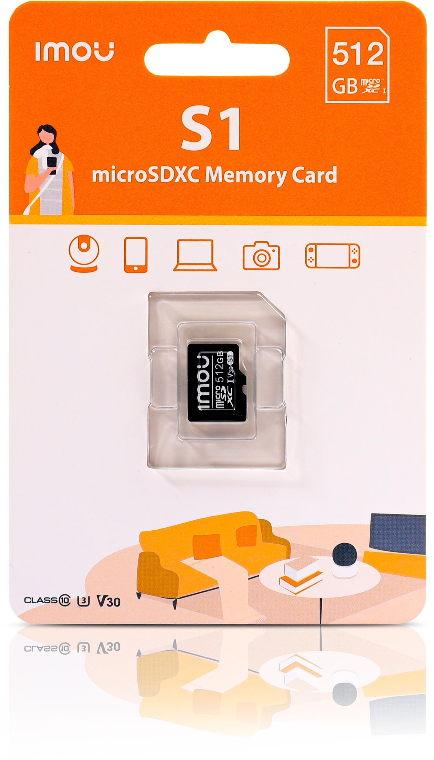 Karta microSD IMOU ST2-512-S1 512GB, microSDXC UHS-I U3 V30, do monitoringu i kamer 4K Karta microSD IMOU ST2-512-S1 512GB, microSDXC UHS-I U3 V30, do monitoringu i kamer 4K