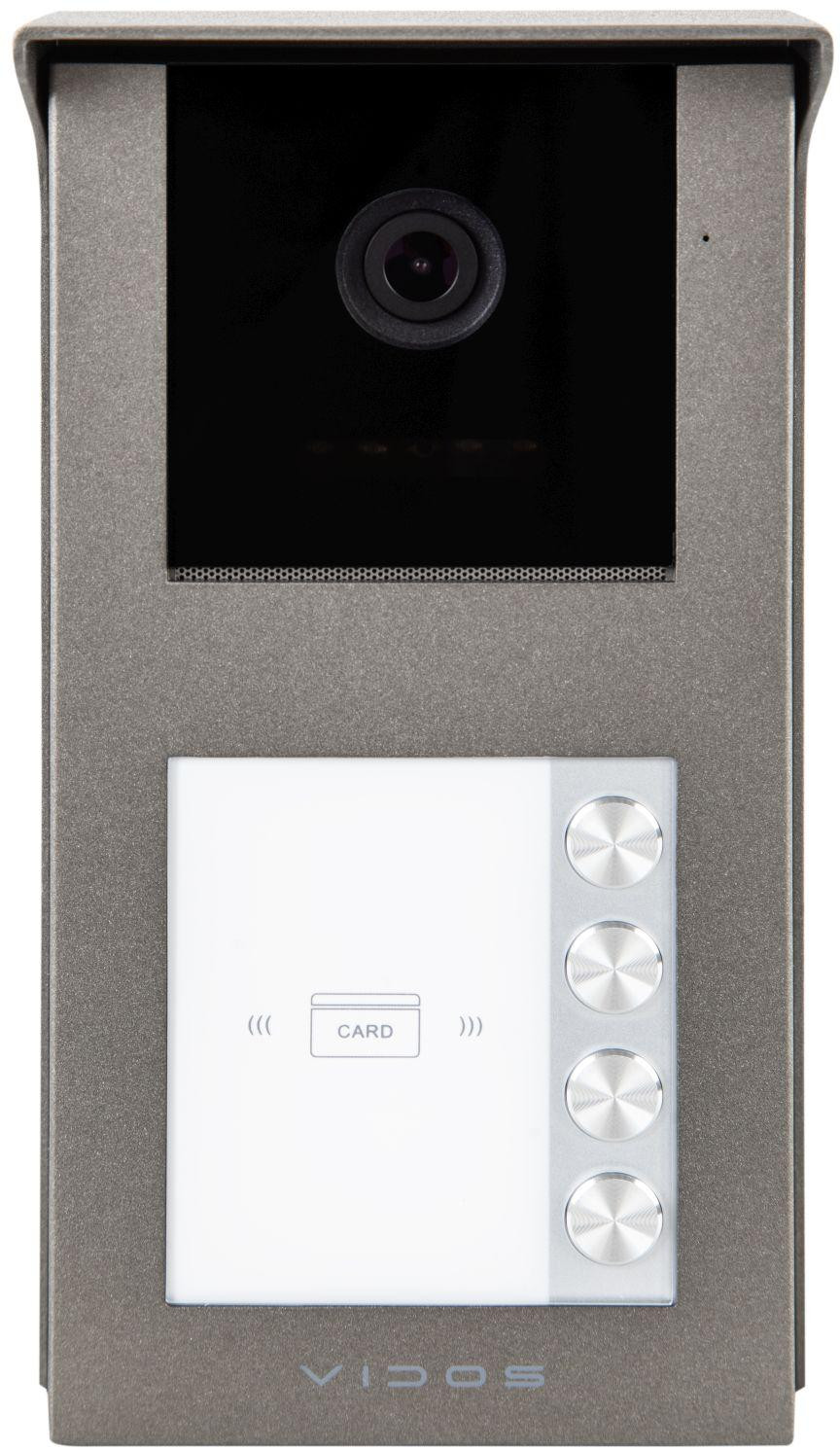 VIDOS 2IP S201-4 panel zewnętrzny wideodofon IP 4-rodzinny czytnik RFID kamera Full HD kąt 125° VIDOS 2IP S201-4 panel zewnętrzny wideodofon IP 4-rodzinny czytnik RFID kamera Full HD kąt 125°