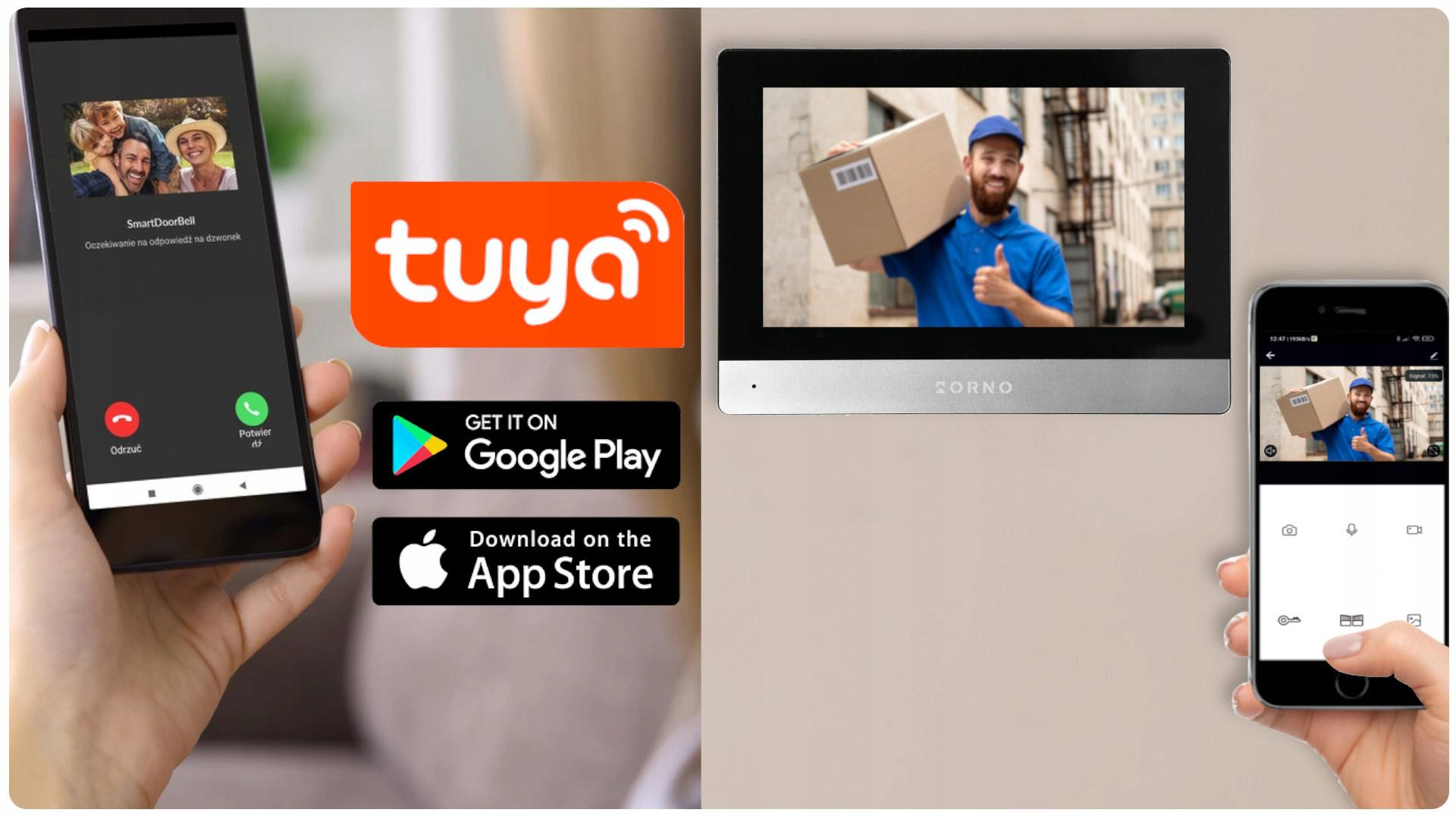 ORNO OR-VID-MA-1080/B GAYD wideodomofon 2 żyłowy 8 cali Full HD RFID Wi-Fi szyfrator jednorodzinny ORNO OR-VID-MA-1080/B GAYD wideodomofon 2 żyłowy 8 cali Full HD RFID Wi-Fi szyfrator jednorodzinny
