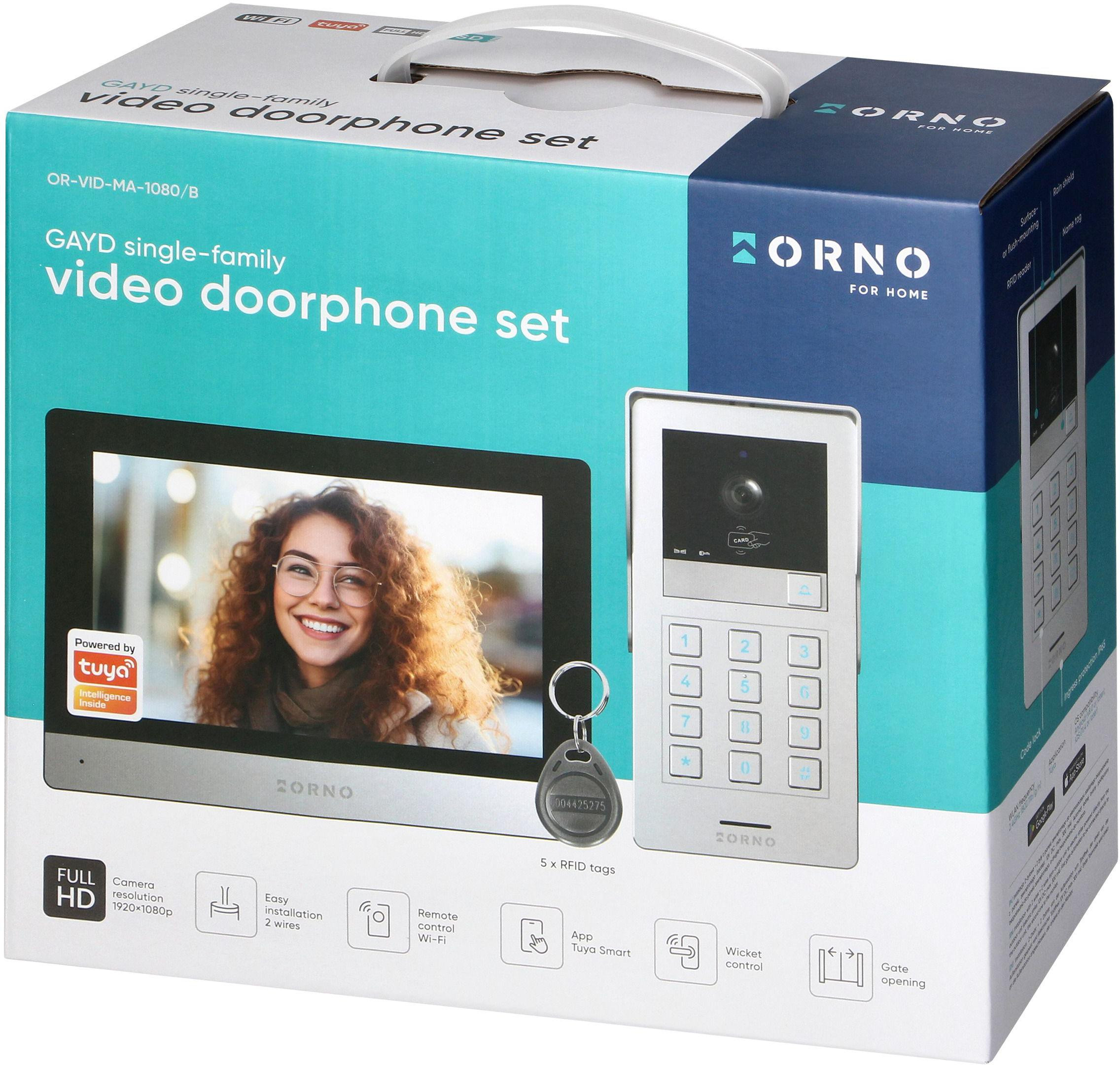ORNO OR-VID-MA-1080/B GAYD wideodomofon 2 żyłowy 8 cali Full HD RFID Wi-Fi szyfrator jednorodzinny ORNO OR-VID-MA-1080/B GAYD wideodomofon 2 żyłowy 8 cali Full HD RFID Wi-Fi szyfrator jednorodzinny