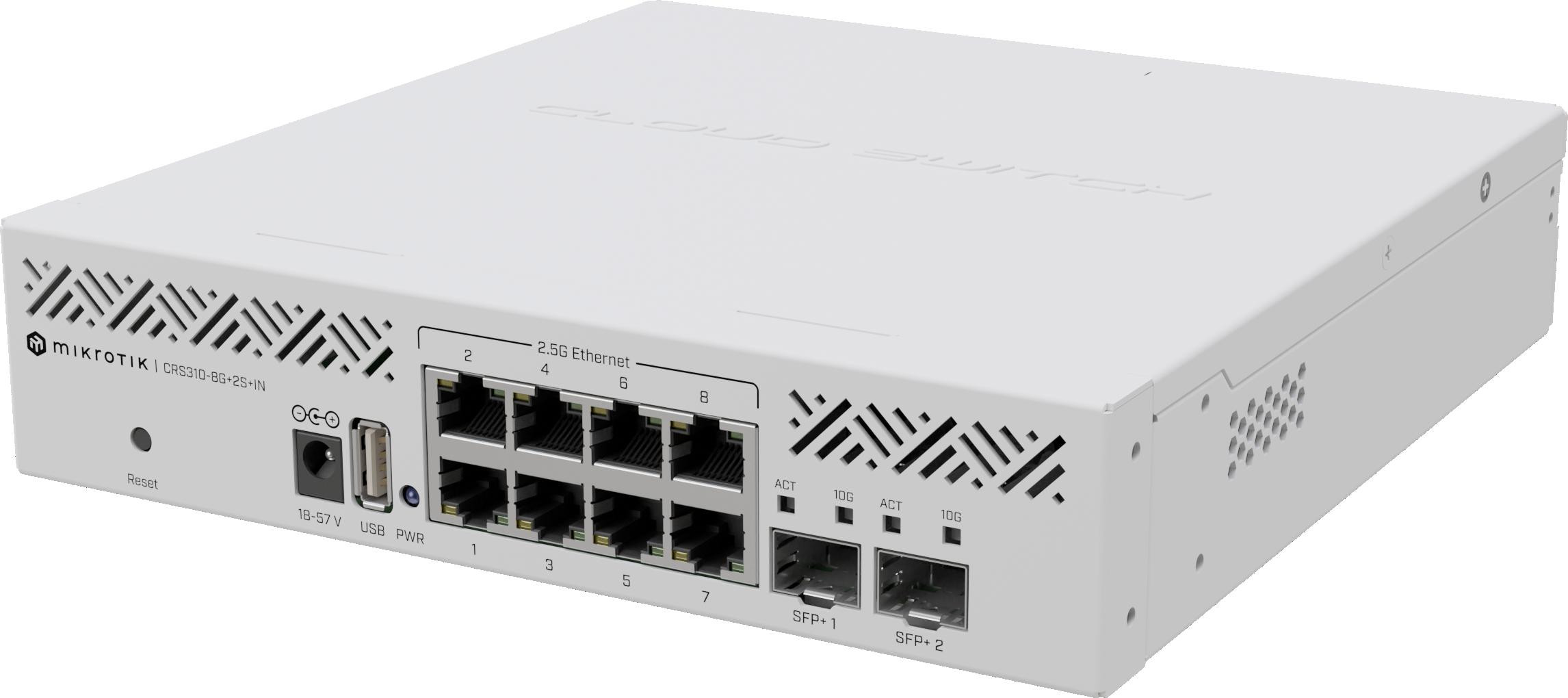 MikroTik CRS310-8G+2S+IN switch 8×2.5G 2xSFP+ 10G RouterOS zarządzalny MikroTik CRS310-8G+2S+IN switch 8×2.5G 2xSFP+ 10G RouterOS zarządzalny
