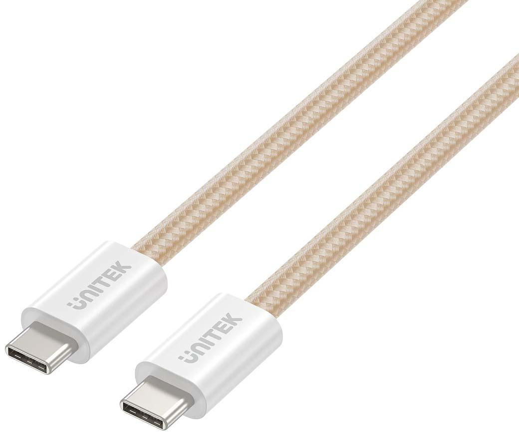 Cavo zwijany magnetycznie Unitek USB C PD 100W bezowy 1m