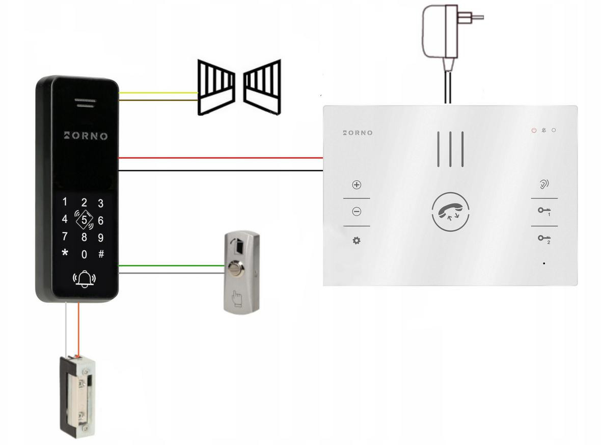 Zestaw domofonowy ORNO OR-DOM-BA-933/B SANDI, jednorodzinny, czytnik RFID i szyfrator, 2-żyłowy, IP65 Zestaw domofonowy ORNO OR-DOM-BA-933/B SANDI, jednorodzinny, czytnik RFID i szyfrator, 2-żyłowy, IP65
