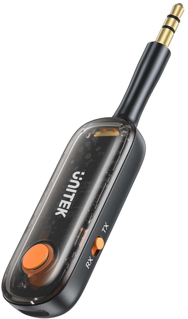 UNITEK 2 in 1 Adattatore Bluetooth 5.3 trasmettitore/ricevitore audio zasieg 10m nero