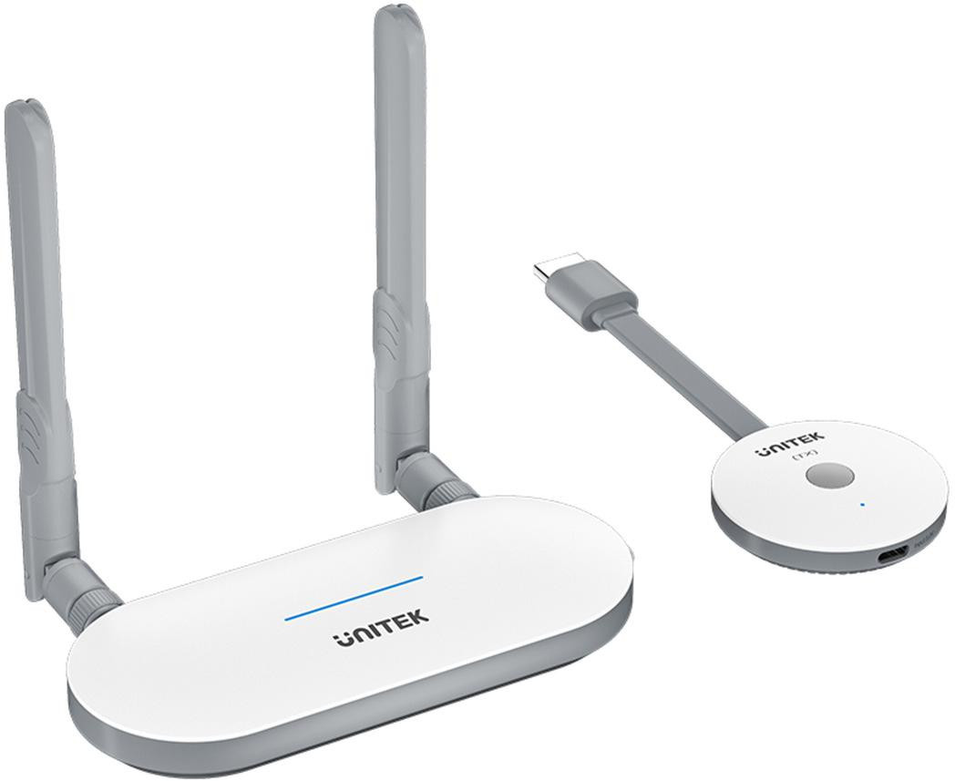 Unitek wireless trasmettitore i ricevitore HDMI zasieg per 50m, bianco