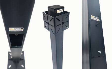 Camsafe CS-MKO3 maszt kwadratowy 3m do monitoringu z uchwytami i rewizją antracyt RAL7016 słup kamer Camsafe CS-MKO3 maszt kwadratowy 3m do monitoringu z uchwytami i rewizją antracyt RAL7016 słup kamer