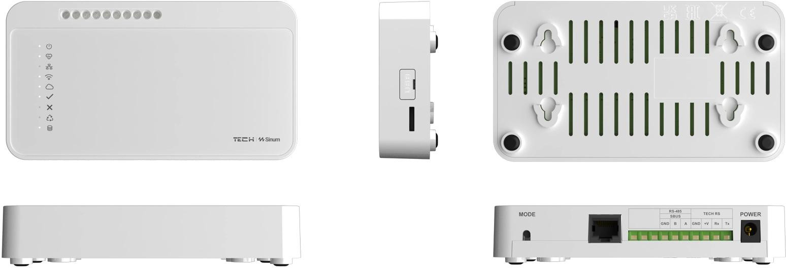 TECH Sinum EH-01 lite centrala sterująca smart home ogrzewanie WiFi Ethernet do 400 urządzeń TECH Sinum EH-01 lite centrala sterująca smart home ogrzewanie WiFi Ethernet do 400 urządzeń