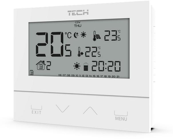 TECH ST-292 v3 przewodowy regulator pokojowy biały, szklany panel, OPTIMUM START TECH ST-292 v3 przewodowy regulator pokojowy biały, szklany panel, OPTIMUM START