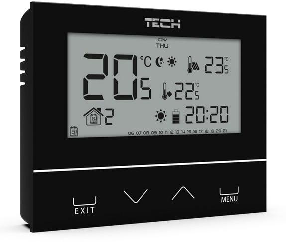 Regulator pokojowy TECH ST-292v3 czarny przewodowy dwustanowy szklany panel sterownik ogrzewania Regulator pokojowy TECH ST-292v3 czarny przewodowy dwustanowy szklany panel sterownik ogrzewania