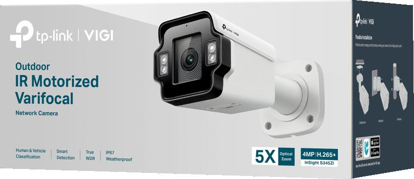 TP-Link VIGI InSight S345ZI kamera IP 4MP bullet 5x zoom optyczny AI IR60m IP67 IK10 PoE dwukierunkowy audio TP-Link VIGI InSight S345ZI kamera IP 4MP bullet 5x zoom optyczny AI IR60m IP67 IK10 PoE dwukierunkowy audio