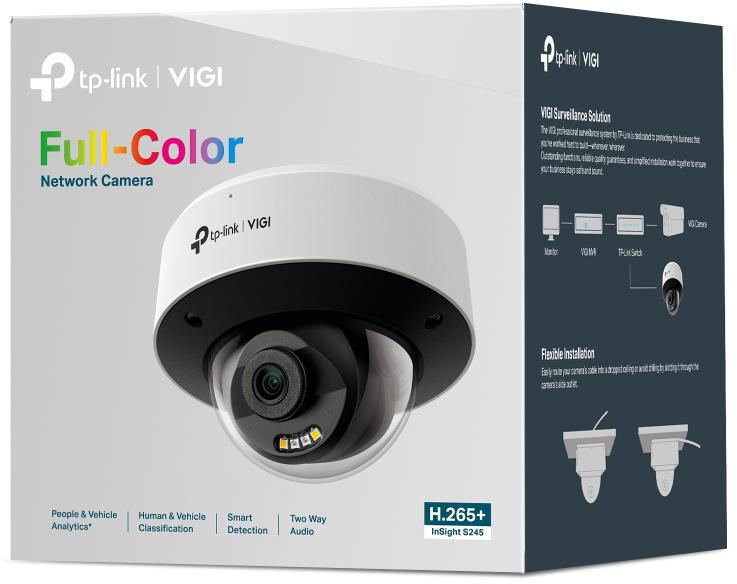 TP-Link VIGI InSight S245 2.8mm kamera IP 4MP full-color, IP67, IK10, PoE, dwukierunkowe audio TP-Link VIGI InSight S245 2.8mm kamera IP 4MP full-color, IP67, IK10, PoE, dwukierunkowe audio