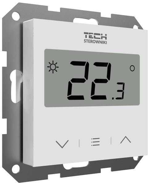 Regulator pokojowy TECH F-2Z v1 biały, przewodowy, dwustanowy, doramkowy, styk beznapięciowy, ekran LCD Regulator pokojowy TECH F-2Z v1 biały, przewodowy, dwustanowy, doramkowy, styk beznapięciowy, ekran LCD