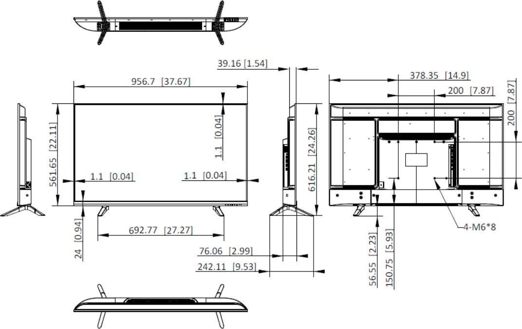 Hikvision DS-D5043U3-1V0S monitor 43 cale 4K UHD D-LED 24/7 HDMI DisplayPort RS232 centrum monitoringu Hikvision DS-D5043U3-1V0S monitor 43 cale 4K UHD D-LED 24/7 HDMI DisplayPort RS232 centrum monitoringu