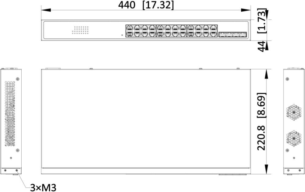 фото Коммутатор управляемый уровня 2 Hikvision DS-3E1528-SI-24T4F 2