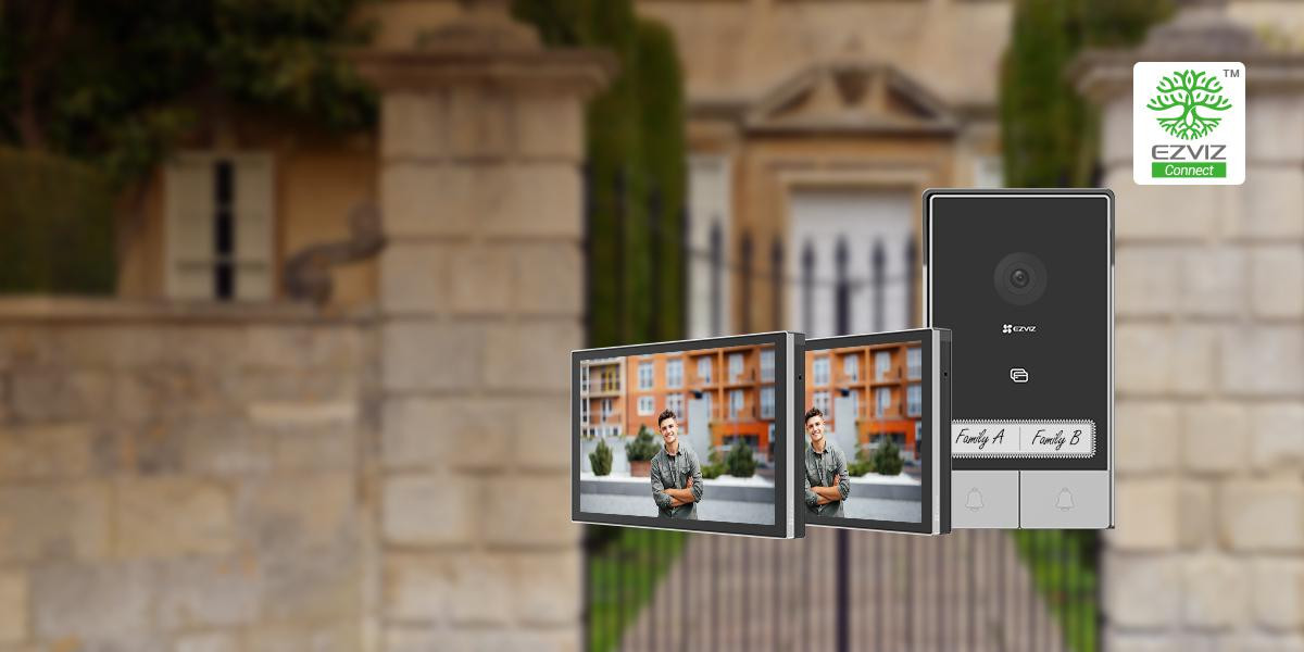 EZVIZ HP7 zestaw wideodomofonowy dwurodzinny 2K WiFi 7 cali dotyk 2-żyłowy CS-HP7 3MP EZVIZ HP7 zestaw wideodomofonowy dwurodzinny 2K WiFi 7 cali dotyk 2-żyłowy CS-HP7 3MP