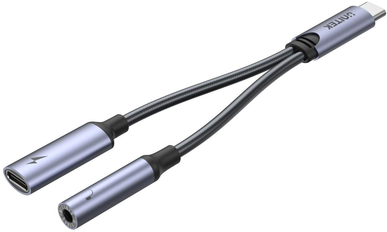 Unitek Adattatore USB-C na minijack 3,5mm i USB-C 60W