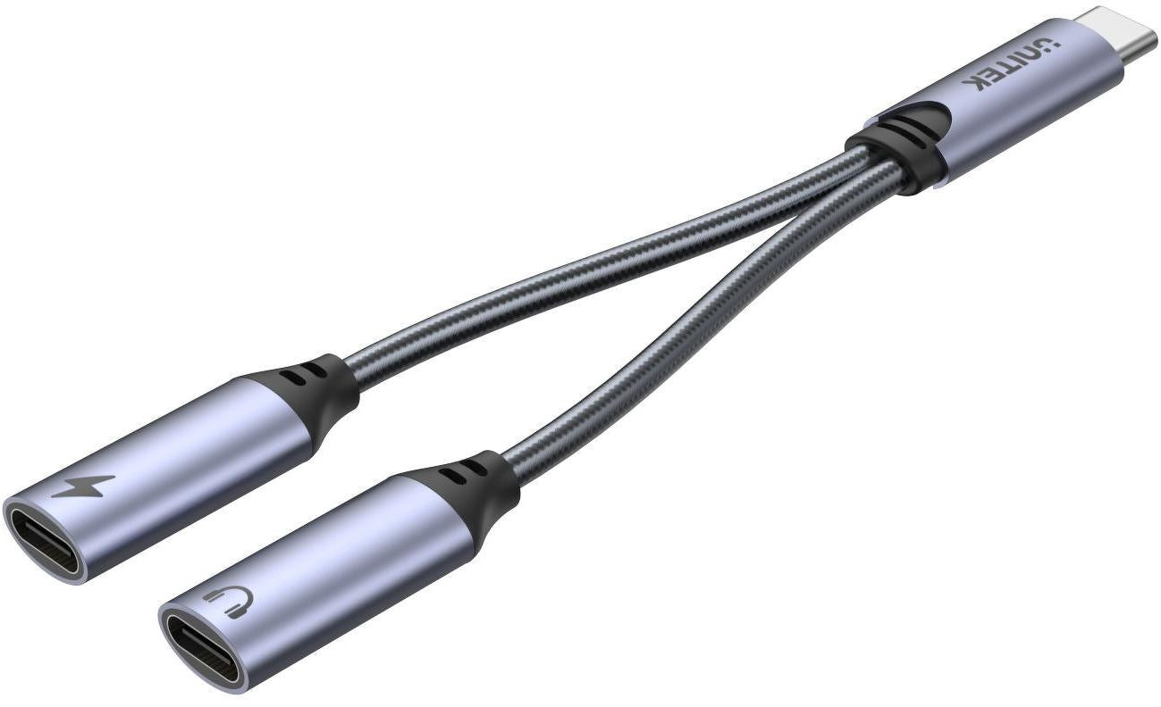 Unitek Adattatore USB-C na 2 x port USB-C audio i 18W