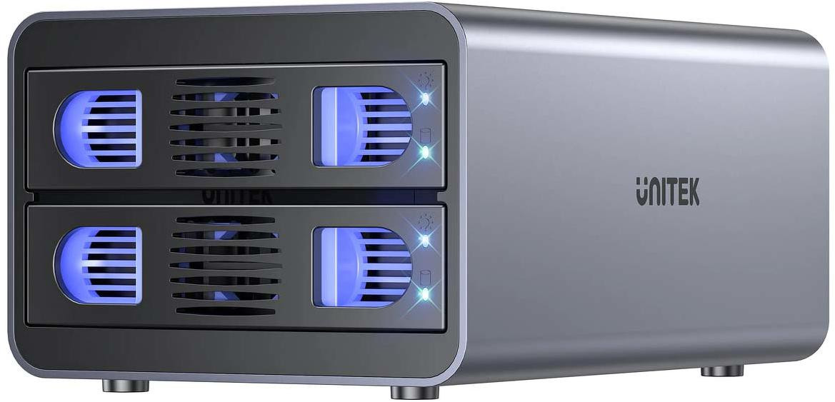 Unitek Custodia RAID per disco rigido SATA 2.5''/3.5'' – 4 modalità, 40TB, 5Gb/s