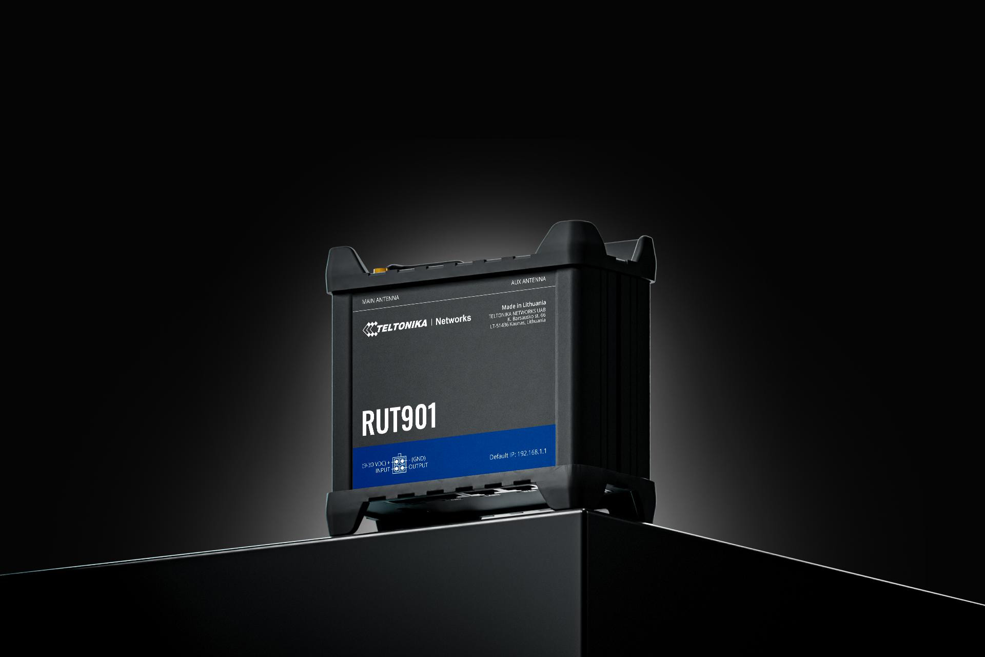 Teltonika RUT901 router przemysłowy 4G LTE Cat.4 Dual SIM WiFi DIN montaż szyna Teltonika RUT901 router przemysłowy 4G LTE Cat.4 Dual SIM WiFi DIN montaż szyna