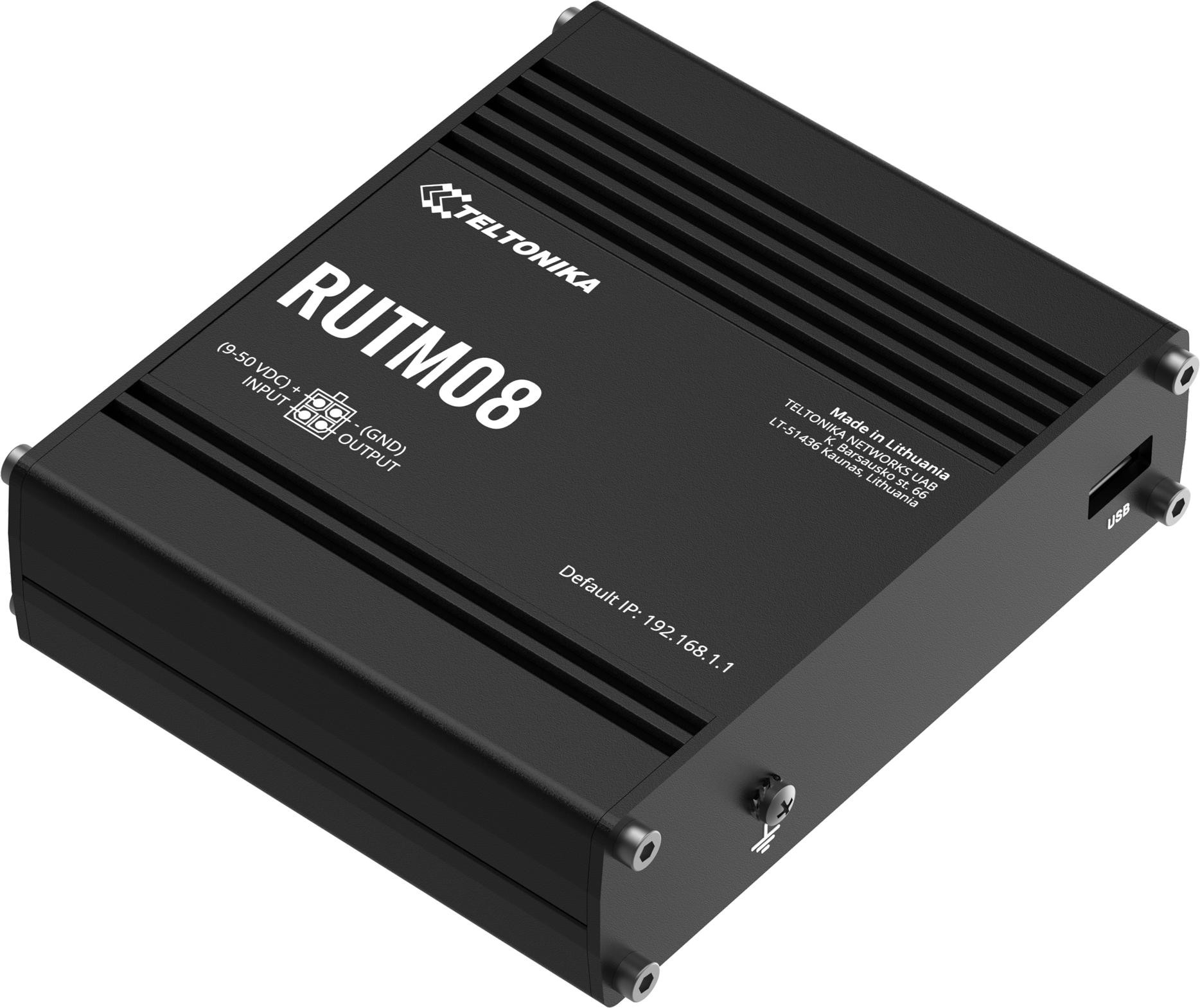 Teltonika RUTM08 router przemysłowy, 4x Gigabit Ethernet, RutOS, VPN, do zastosowań 24/7 Teltonika RUTM08 router przemysłowy, 4x Gigabit Ethernet, RutOS, VPN, do zastosowań 24/7