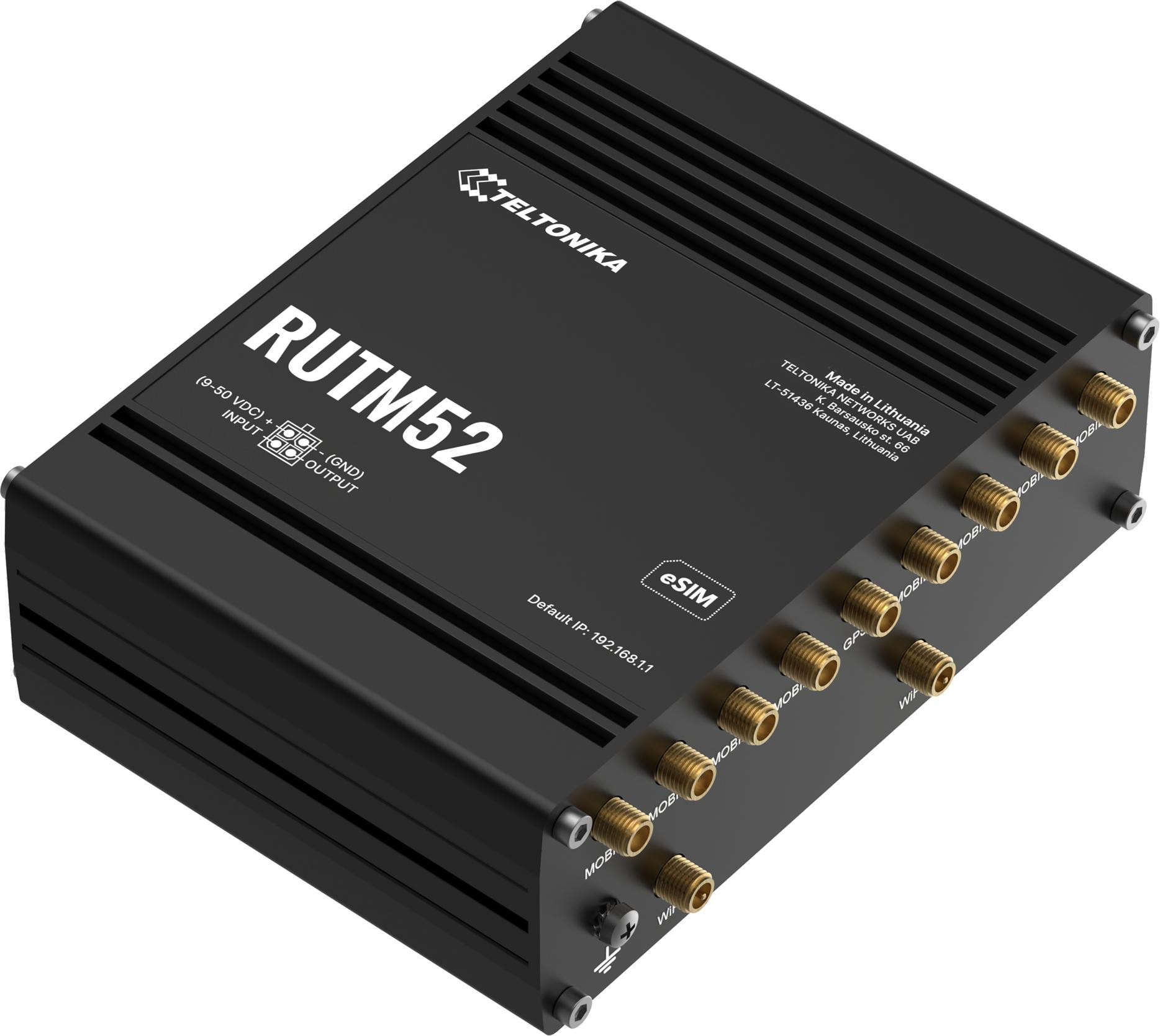 Teltonika RUTM52 router przemysłowy 5G dual modem eSIM LTE Cat20 Gigabit Ethernet Teltonika RUTM52 router przemysłowy 5G dual modem eSIM LTE Cat20 Gigabit Ethernet