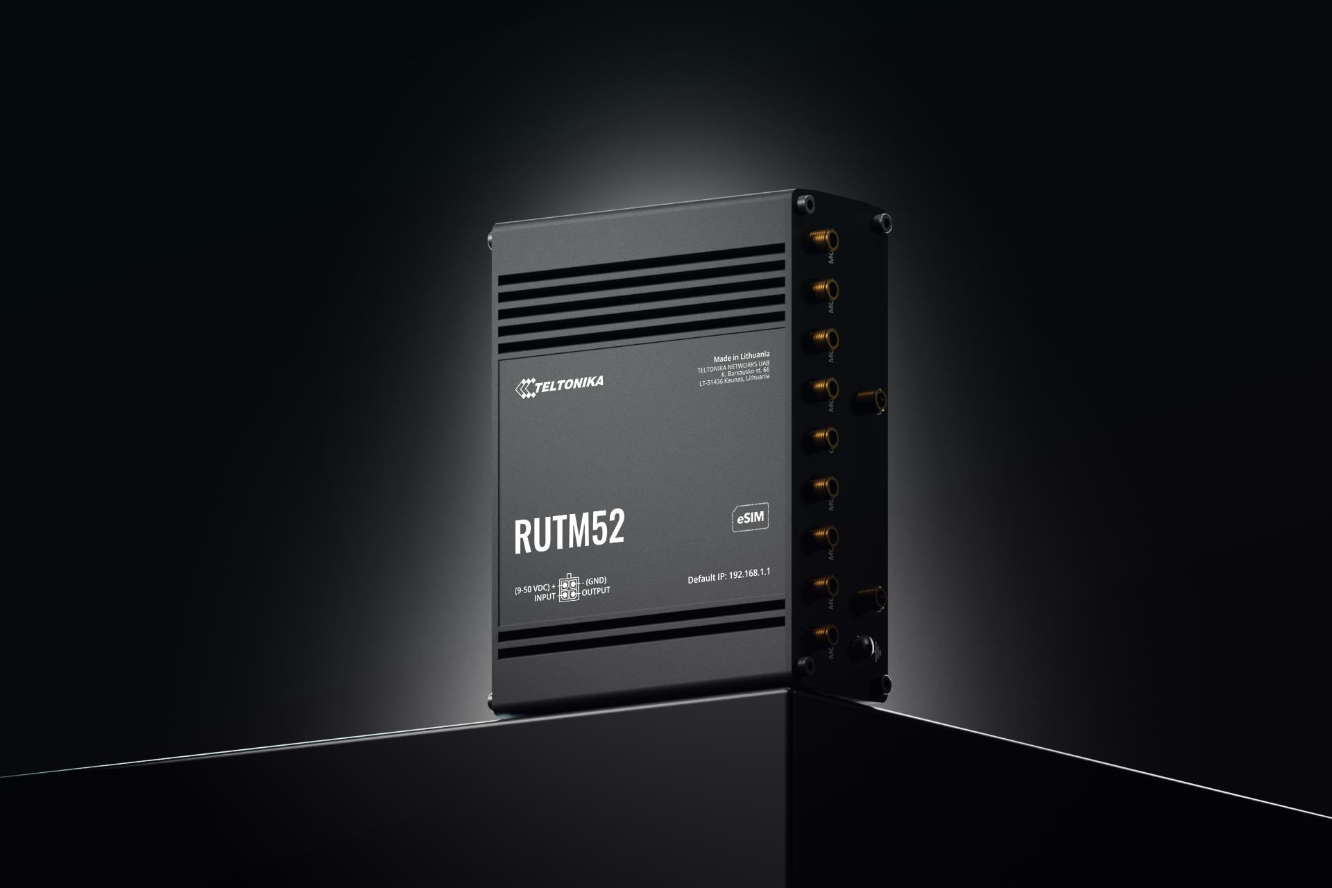 Teltonika RUTM52 router przemysłowy 5G dual modem eSIM LTE Cat20 Gigabit Ethernet Teltonika RUTM52 router przemysłowy 5G dual modem eSIM LTE Cat20 Gigabit Ethernet