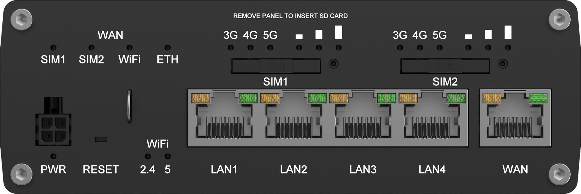 Teltonika RUTM52 router przemysłowy 5G dual modem eSIM LTE Cat20 Gigabit Ethernet Teltonika RUTM52 router przemysłowy 5G dual modem eSIM LTE Cat20 Gigabit Ethernet