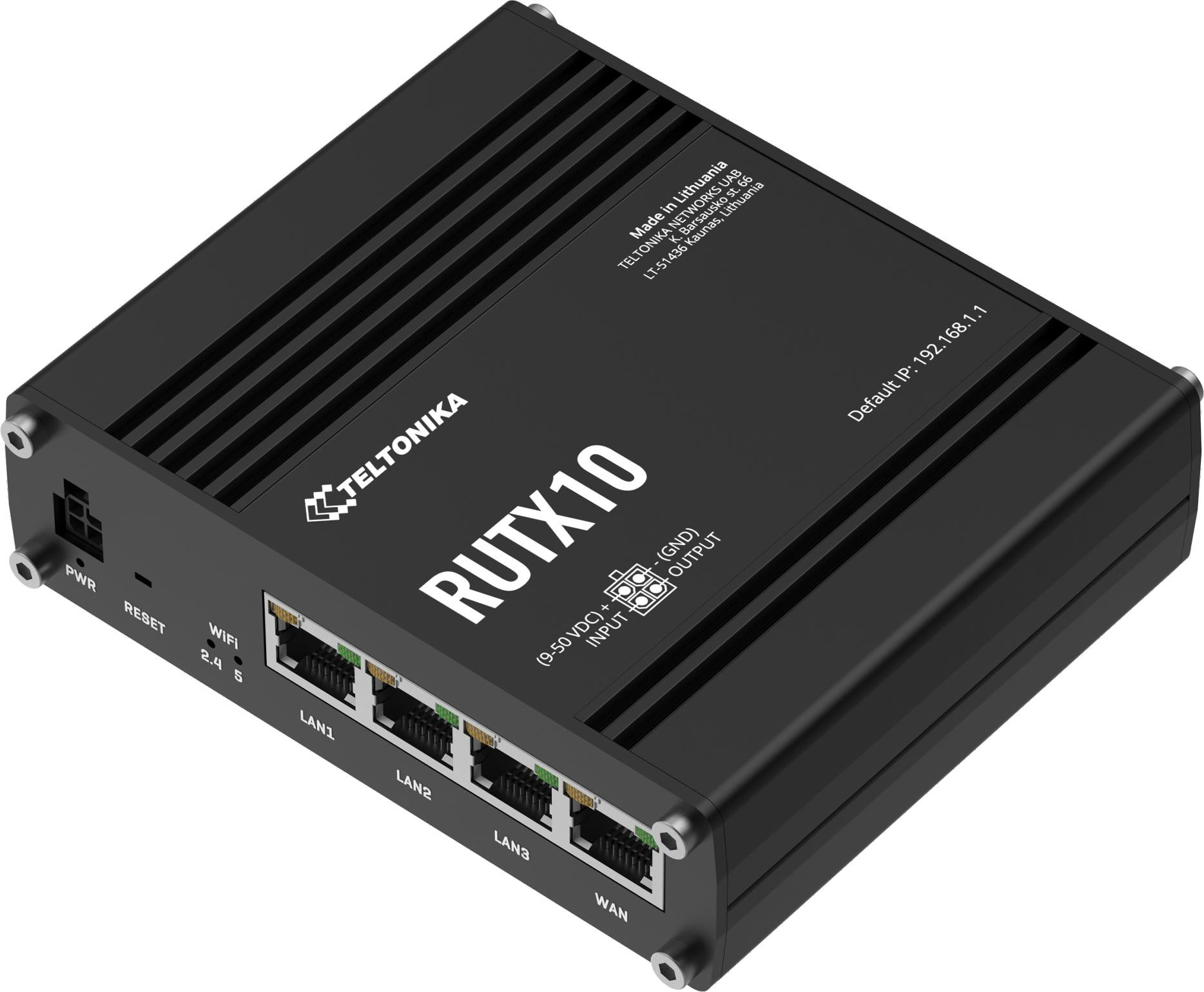 Teltonika RUTX10 router przemysłowy Gigabit WiFi 5 dual band 4xLAN RUTX10000000 Teltonika RUTX10 router przemysłowy Gigabit WiFi 5 dual band 4xLAN RUTX10000000