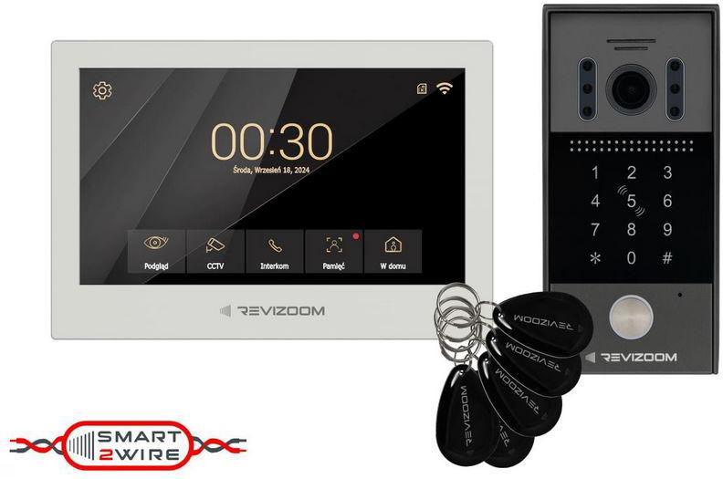 REVIZOOM RM-T273HD WHITE RC-212HD-CK1 wideodomofon 7 cali 2-Wire WiFi RFID HD biały REVIZOOM RM-T273HD WHITE RC-212HD-CK1 wideodomofon 7 cali 2-Wire WiFi RFID HD biały