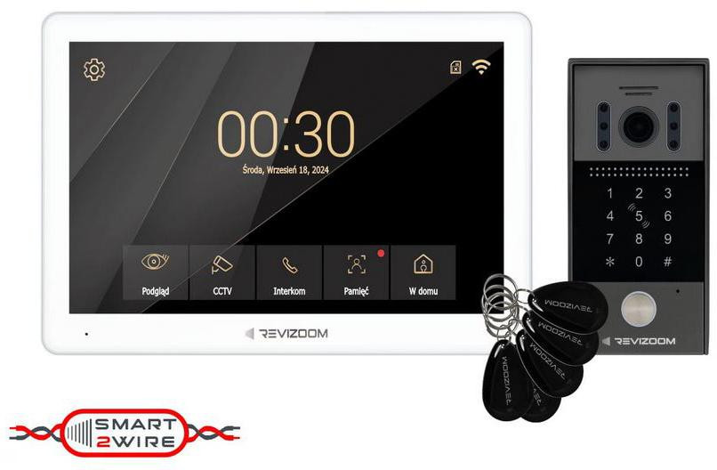 REVIZOOM RM-T203HD WHITE wideodomofon zestaw monitor 10 cali IPS Wi-Fi panel HD RC-212HD-CK1 2-żyłowy REVIZOOM RM-T203HD WHITE wideodomofon zestaw monitor 10 cali IPS Wi-Fi panel HD RC-212HD-CK1 2-żyłowy