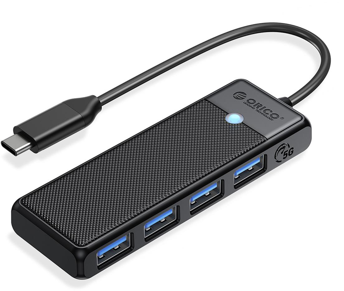 Hub USB-C Orico 4-porte USB-A 3.0 5Gbps nero